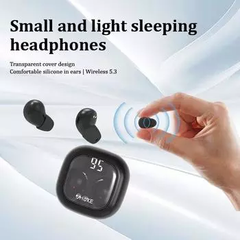 SK Mini 5.3 беспроводная bluetooth-гарнитура маленькие наушники-вкладыши для сна, работы, спорта, невидимые наушники HD HIFI бас-звук качественные наушники чёрный