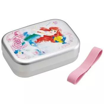 Skater Aluminum Bento For Compatible with Warm Includes Lunch Made in Disney Ariel 24 ALB5NV Box, 370ml, Children, Storage, Belt, Japan,