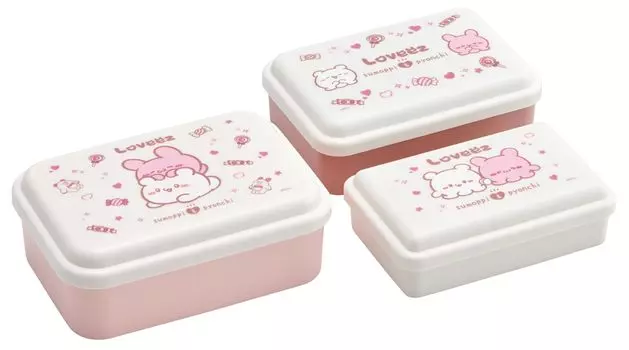 Skater Antibacterial Seal Container Storage Container Made in Japan Set of 3 Loveies SLUS3AG-A