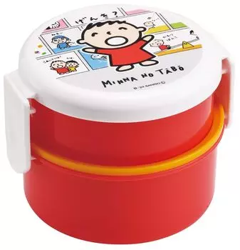 Skater Bento Box 500 мл 2-х уровневая круглая коробка для рисовых шариков антибактериальная Сделано в Японии Minna no Taabo ONWR1AG-A