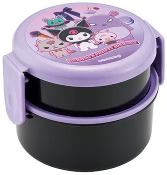 Skater Bento Box 500 мл 2-х уровневая круглая коробка для рисовых шариков антибактериальная Сделано в Японии Kuromi Pretty Giani Sanrio - ONWR1AG-A