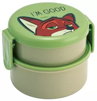 Skater Bento Box 500ml 2 Tier Round Rice Ball Case Antibacterial Made in Japan Disney Zootopia Nick ONWR1AG