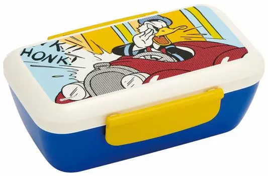 Skater Bento Box Пушистая стильная коробка Bento с Дональдом Даком в стиле комиксов Disney, сделано в Японии, 530 мл PFTY5