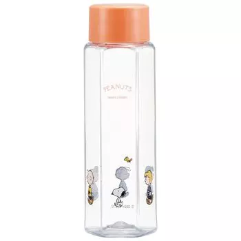 Skater Easy to Hold Hexagonal Water Bottle Plastic 250ml Blow Bottle Adults Kids Direct Drinking Transparent Snoopy Lightweight Children Stylish Clear