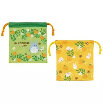 Skater Gusseted Lunch Box Drawstring Bag Set of 2 Ghibli My Neighbor Totoro KB64WN