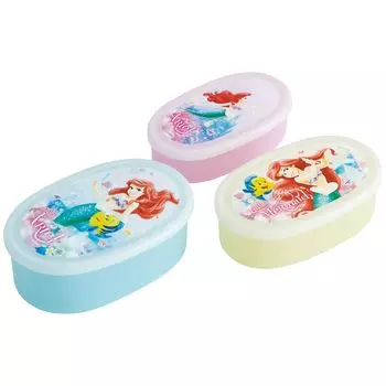 Skater Lunch Box Seal Container Storage Container Made in Japan 400ml Medium 280ml Small Set of 3 Antibacterial Disney Ariel 24 SRS3SAG (Large 180ml)