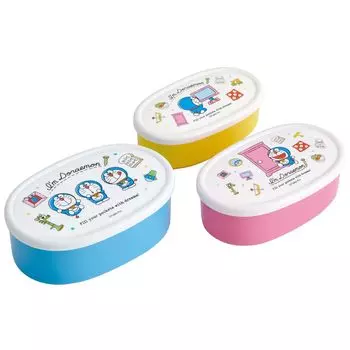 Skater Lunch Box Seal Container Storage Container Set of 3 Doraemon Line Design Sanrio Made in Japan 860ml SRS3SAG-A