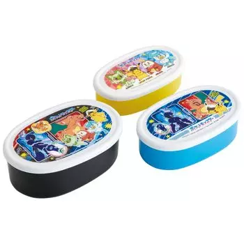 Skater Lunch Box Seal Container Storage Container Set of 3 Medium Small Pokemon 24 Made in Japan (Large 400ml, 280ml, 180ml) SRS3SAG-A