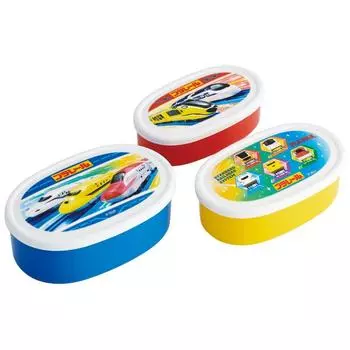 Skater Lunch Box Seal Container Storage Container Set of 3 Medium Small Plarail 24 Made in Japan (Large 400ml, 280ml, 180ml) SRS3SAG-A