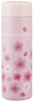 Skater Mug Bottle Cherry Blossom Pattern Comfortable 350ml Ultra Light Stainless Steel Water Bottle STYL4-A