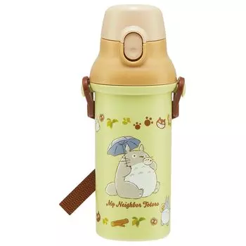 Skater Plastic Water Bottle 480ml One Push Antibacterial Child Friendly Lightweight Antibacterial Treatment Made in Japan Ghibli Totoro Cat Bus Boys