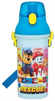 Skater Plastic Water Bottle 480ml One Push Antibacterial Child Friendly Lightweight Antibacterial Treatment Made in Japan Paw Patrol 25 Boys синий