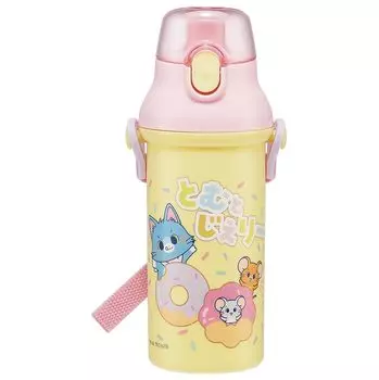 Skater Plastic Water Bottle 480ml One Push Antibacterial Child Friendly Lightweight Antibacterial Treatment Made in Japan Tom and Jerry Pretend