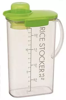 Skater Rice Stocker Rice Pot Green Refrigerator Slim Door Pocket Storage Lightweight Cup Lid Vertical Made in Japan CG27RBI 2.5kg