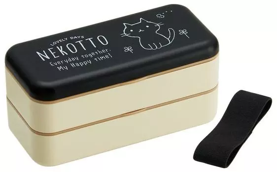 Skater Simple Lunch Box 600ml 2 Tiers Silver Ion Antibacterial Lunch Box Cat Made in Japan Ag+ SLBW6AG-A