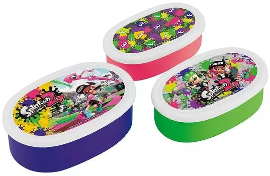 Skater Storage Container Lunch Box Set of 3 Splatoon 2 Made in Japan SRS3S чёрный