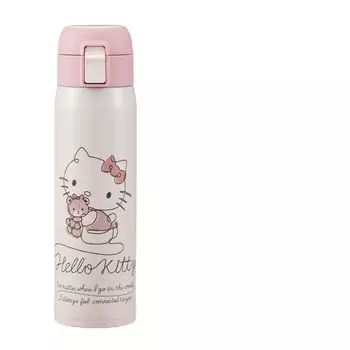 Skater Straw Mug Bottle 480ml Cold Storage Stainless Steel Water Bottle Hello Kitty Line Design Sanrio One Touch Open STOT5ST-A