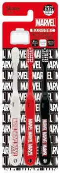 Skater Toothbrush for Elementary School Students Years Soft 3 Pieces MARVEL Logo Marvel TB6ST 6-12 15.5cm