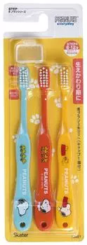 Skater toothbrush for elementary school students years old soft 3 pieces Snoopy 6-12 15.5cm TB6ST-A
