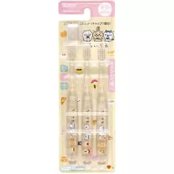 Skater Toothbrush Set of 3 for Elementary School Students Chikawa TBCR6T-A