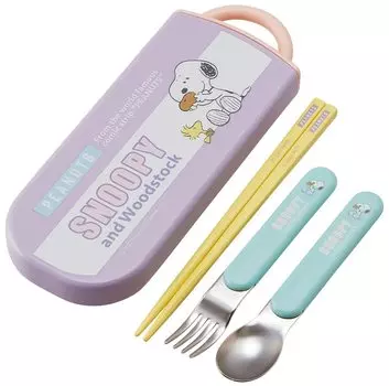 Skater Trio Set Chopsticks Spoon Fork Snoopy Pop Color Antibacterial Made in Japan Children s TACC2AG-A