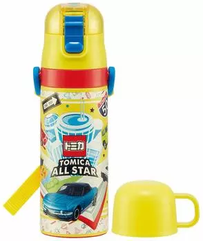 Skater Water Bottle 2WAY Direct Drinking Cup Included Tomica 430ml 470ml Drinking Stainless Steel Kids Cold Insulation Light With Strap Kindergarten