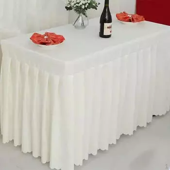 Скатерть 4 фута. Юбка-стол из полиэстера со складками, белая