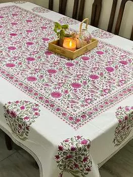 Скатерть с блочным принтом, 6-местная (90*60 дюймов)