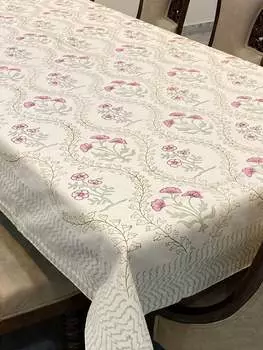 Скатерть с блочным принтом, 6-местная (90*60 дюймов)
