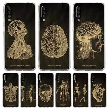Skeleton Chalkboard Body Heart Case For Samsung A54 A52 A50 A70 A30 A40 A20S A20E A02S A12 A14 A22 A42 A72 A34 A32 5G A04s Cover Samsung A70