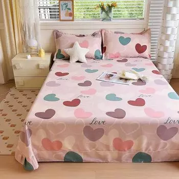 Skin Friendly Comfort All-cotton Sheet Frosted Single Bed Cover Without Pillowcase Chunky Large Size Bedding 245x270 Bedsheet 160x230cm 1pcs