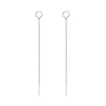 Skinny Temperament Long Fringed Earrings Spring And Autumn Small Fresh Lady Literary And Artistic Fan Hollow Flower Earrings copper