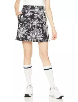 Skirt C THERMOLITE Cardboard Knit Floral Lightweight Warmth Navy Base 1 [PEARLY GATES] Women s T/C / 055-2234930 121_Dark [M]