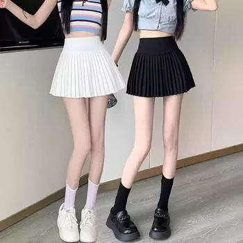 Skirt Pleated Short Skirt Spring and Summer New White A-line Skirt Women s Design Niche Slim Small Skirt S белый