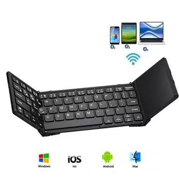 Складная Bluetooth-клавиатура для iPad iPhone, ноутбука, перезаряжаемая беспроводная складная клавиатура, портативная для Windows, Andriod Mac
