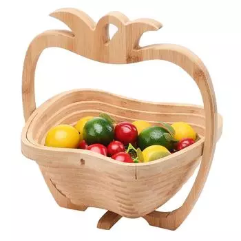 Складная корзина для фруктов из бамбука