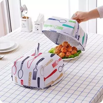 Складная крышка для овощей, крышка для обеденного стола, креативная кухонная изоляционная крышка для пищевых продуктов, крышка для пищевых продуктов из алюминиевой фольги, пылезащитный чехол для обеденного стола красный