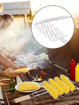 Складная ручка Щипцы для гриля кукурузы Bbq Grill Corn белый