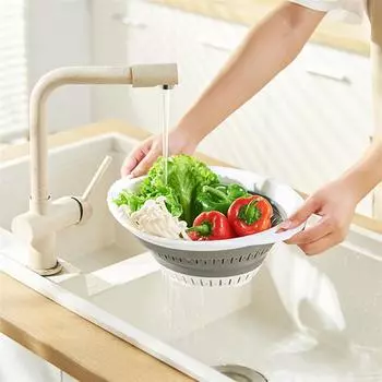 Складная силиконовая корзина для хранения на кухне, многофункциональная сушилка для фруктов и овощей, складной кухонный органайзер для сушки, кухонные гаджеты