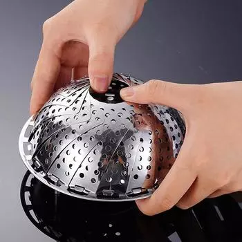Складная тарелка для приготовления на пару из нержавеющей стали Корзина для приготовления на пару Фруктоварка для овощей Многофункциональный противень для приготовления мяса на пару Кухонные принадлежности M