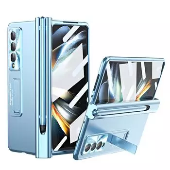 Складной чехол с точным вырезом и защитой от царапин для Samsung Galaxy Z Fold 4 Fold3 Fold4 Fold 3 Zfold4 S Pen Чехлы из закаленного стекла for Samsung Z Fold 4 чёрный