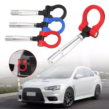 Складной для Mitsubishi Lancer EVO X 10 2008-2016, Стайлинг автомобиля, гоночный фаркоп, автомобильный задний передний прицеп, буксировочная штанга для прицепа, буксировочный крюк для автомобиля чёрный