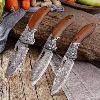 Складной кухонный многоцелевой нож из дамасской стали, нож для фруктов, нож для мяса, ножи для чистки говядины и баранины