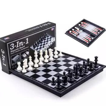 Складной набор шахмат с игровой доской 25 см * 25 см для взрослых, детей, подарки, семейная игра, игрушка, шахматная доска, международный набор шахматных шашек чёрный