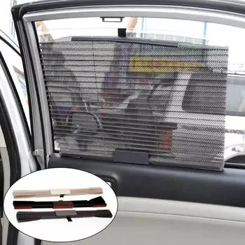 Складной солнцезащитный козырек для автомобиля, выдвижной солнцезащитный козырек для переднего/заднего окна автомобиля, сетчатый УФ-защитный занавес, складной солнцезащитный козырек для автомобиля и грузовика бежевый