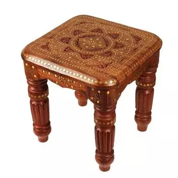 Складной табурет Sheesham Wood высотой 30,48 см, идеально подходит для домашнего декора, натуральное дерево