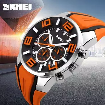 skmei moment beauty популярные силиконовые часы мужские многофункциональные водонепроницаемые мужские крутые кварцевые часы красный