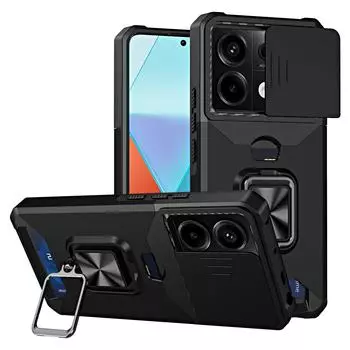 Скользящая крышка объектива камеры с защитой от царапин для Redmi 14C 13C A3X A4 Note 13 Pro Plus 5G 4G Защитная крышка от падений и падений for Xiaomi Redmi 14C чёрный