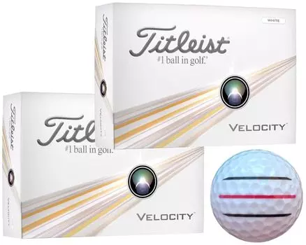 Скорость мяча для гольфа Titleist с линиями скорости 2 [Hapiraki_Golf Line] (Белая дюжина_3 линии) белый