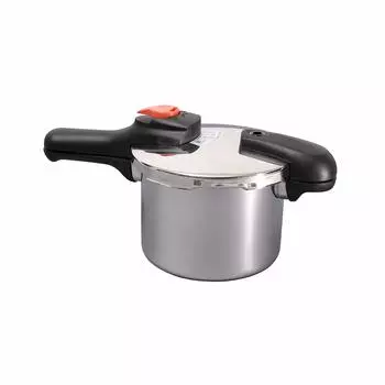 Скороварка Pearl Metal One Hand IH совместимая с нержавеющей сталью с переключением давления, рецепт включен Saving Cook 3.5L H-5435 серебряный